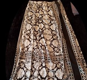 Black and white maxi split skirt